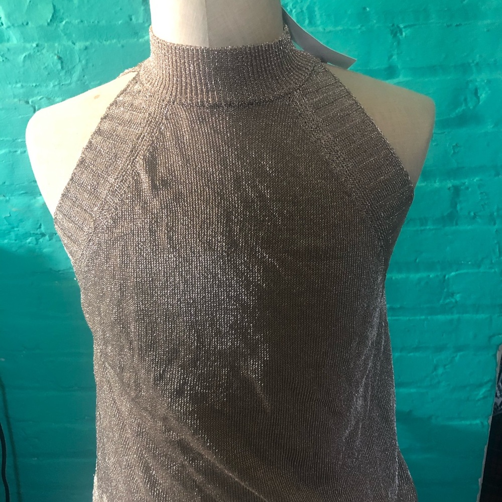 Topshop Sleeveless Metallic Sweater